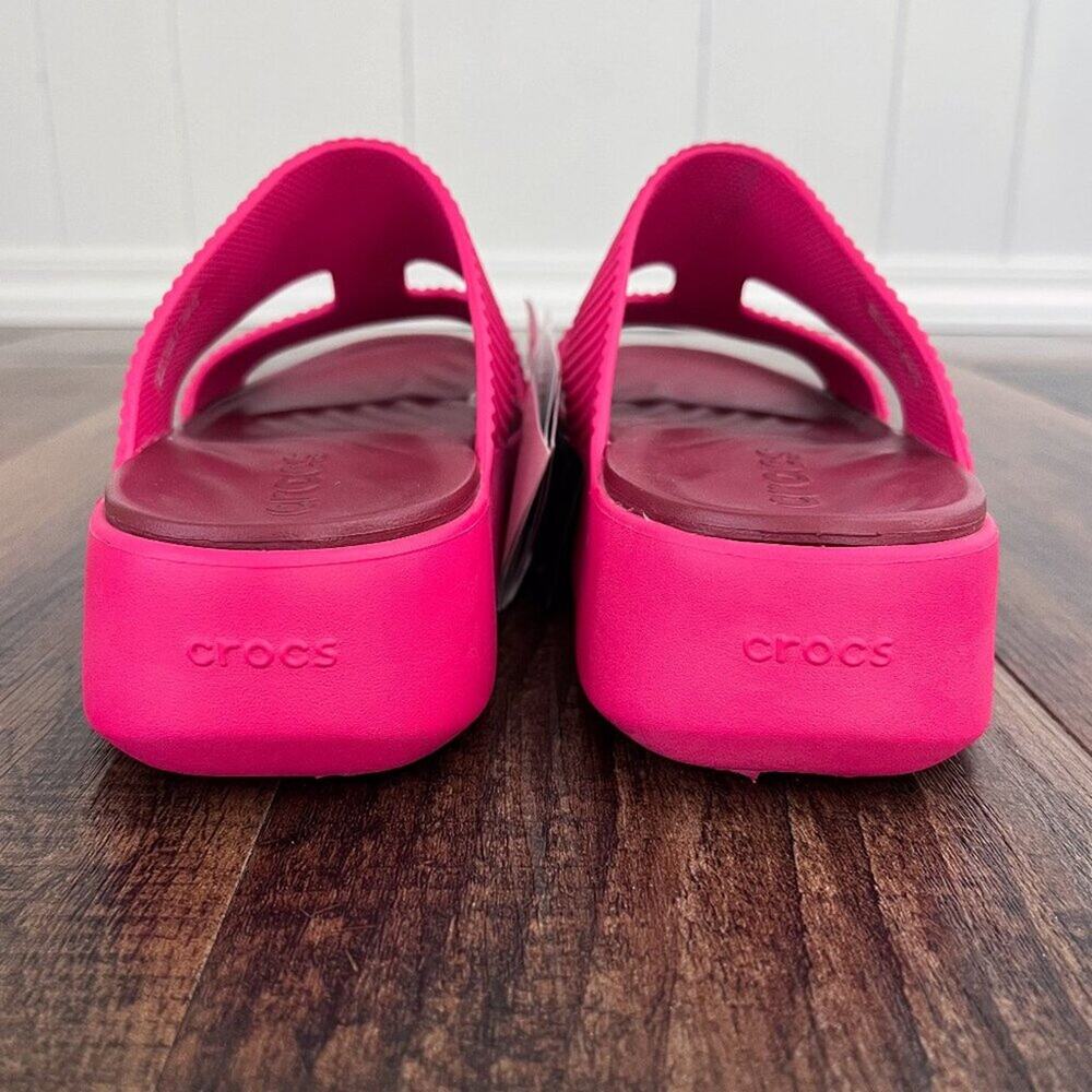 Crocs Getaway Groove Chunky Platform Sandal Strappy Size 7 Dragon Fruit Pink - Picture 7 of 14